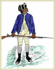 Uniform of the Black Pioneers Regiment - Drawing by Terence Hawkins and reproduced with his kind permission.
