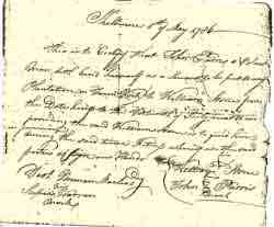 Letter of John Harris' indenture