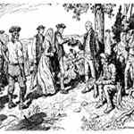 Image: White men drawing land lots.